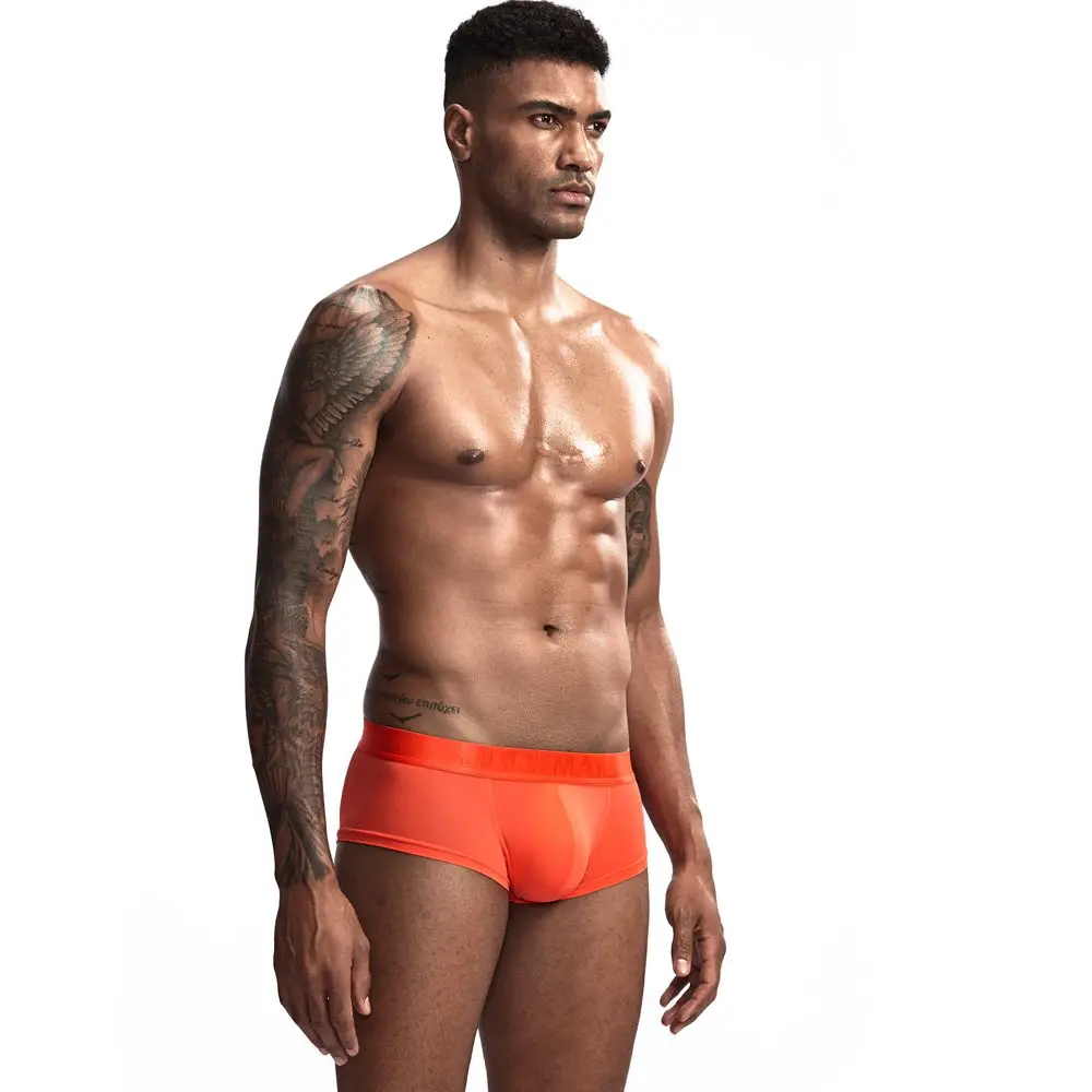 JOCKMAIL, ультратонкое сексуальное нижнее белье, мужские боксеры, одноцветные выпуклые мужские трусы, Короткие трусы, мужские трусы-боксеры