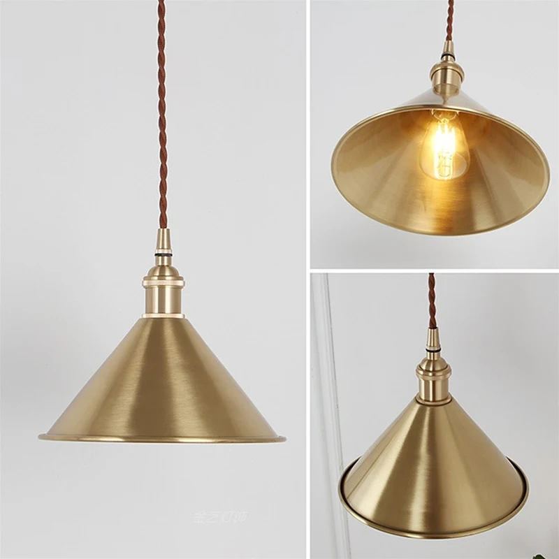 SANBUMG Vintage Pendant Lights American Simple Copper Bedside Lamp Hanglamp Restaurant Bar Porch Cloakroom Hanging Light | Лампы и