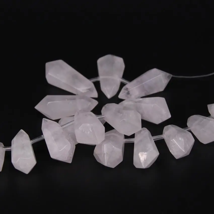 Большие бусины из натурального белого кварца с отверстием сверху 15 5 Дюймов