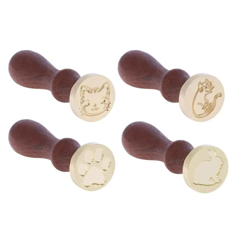 Милое Ретро запечатывание воск печать серия Кошка Животное старинный