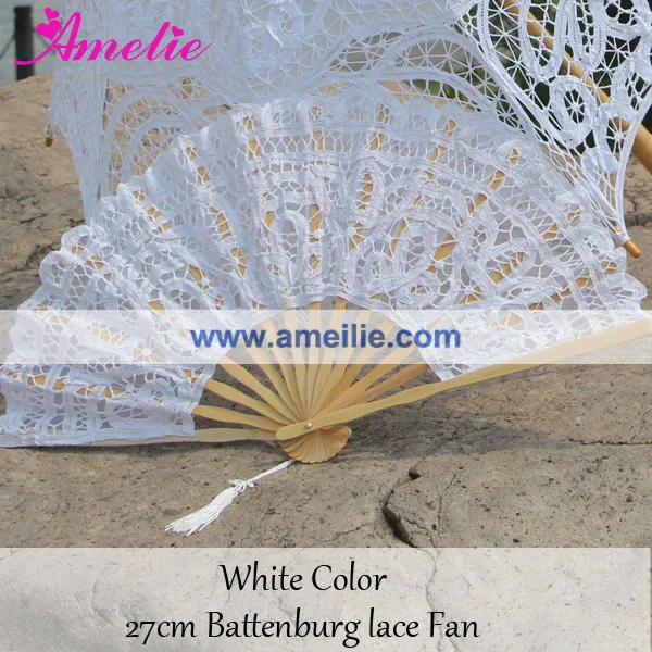 Свадебный кружевной веер Винтажный ручной работы 27 см 1 шт.|battenburg lace|victorian wedding