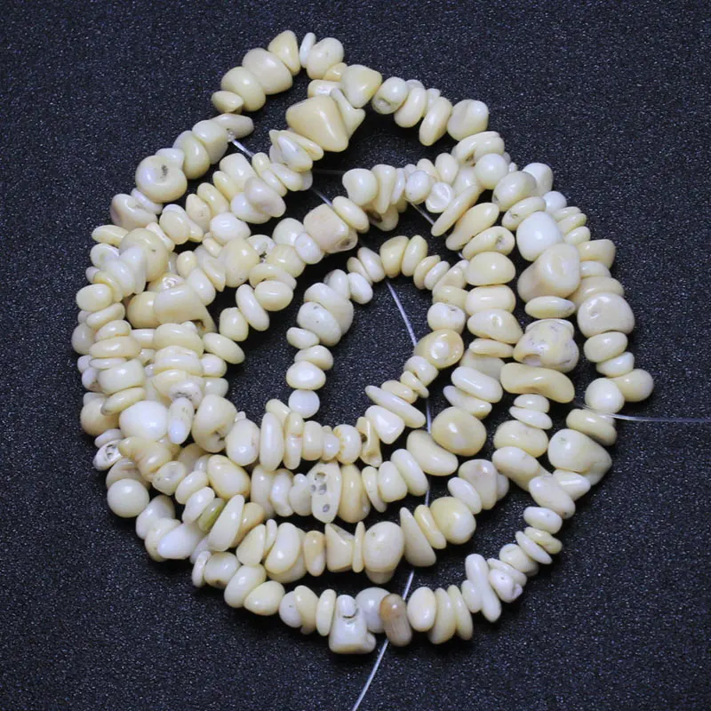 White coral Длина 34,5 дюйма натуральный гравий неправильной формы каменные бусины для изготовления ювелирных изделий Кристалл Агаты турмалины DIY браслет ожерелье 5-8 мм - Цвет: White coral