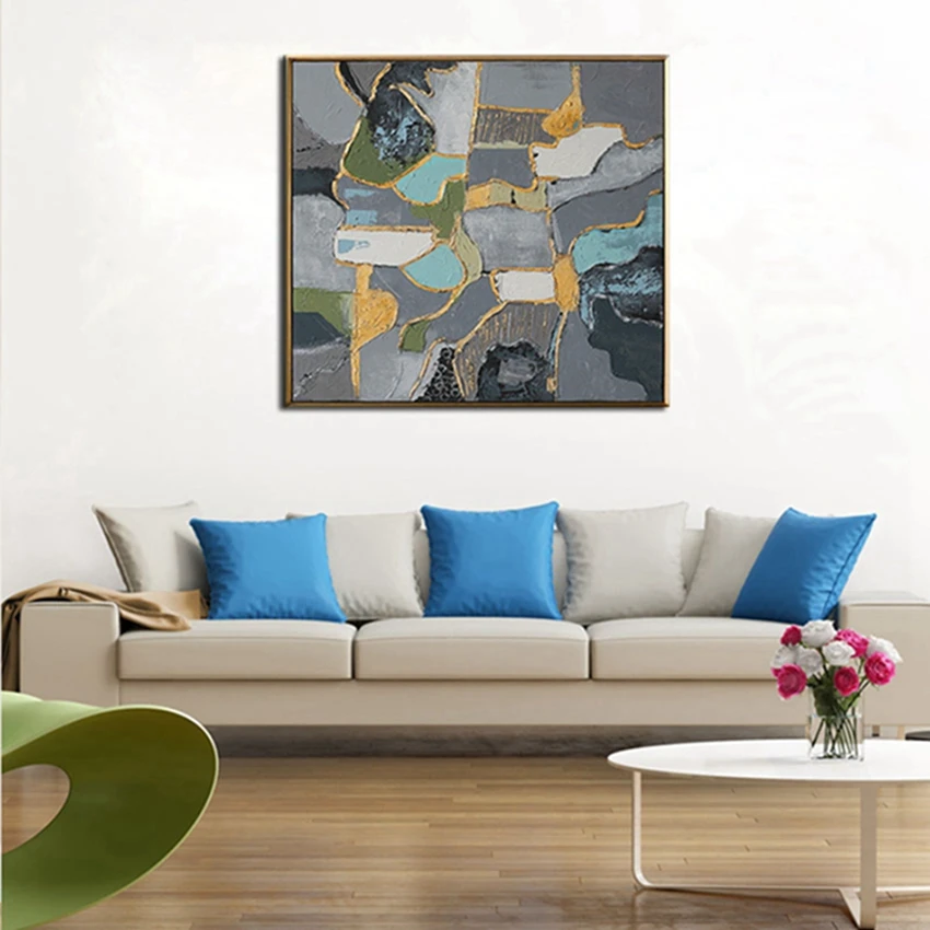 Абстрактная темная картина MYT Современная маслом холст без рамки Настенный декор