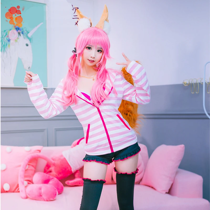 Fate EXTRA CCC Tamamo no Mae пальто Топы шорты униформа наряд аниме костюмы для косплея| |
