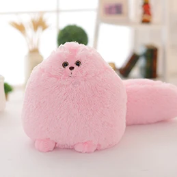 Pink Пухлые персидская кошка плюшевая игрушка мягкие однотонные Цвет чистый белый/розового/серого цвета, на рост милый стоя кошки Plushie дети подарок 30/50 см - Цвет: Pink
