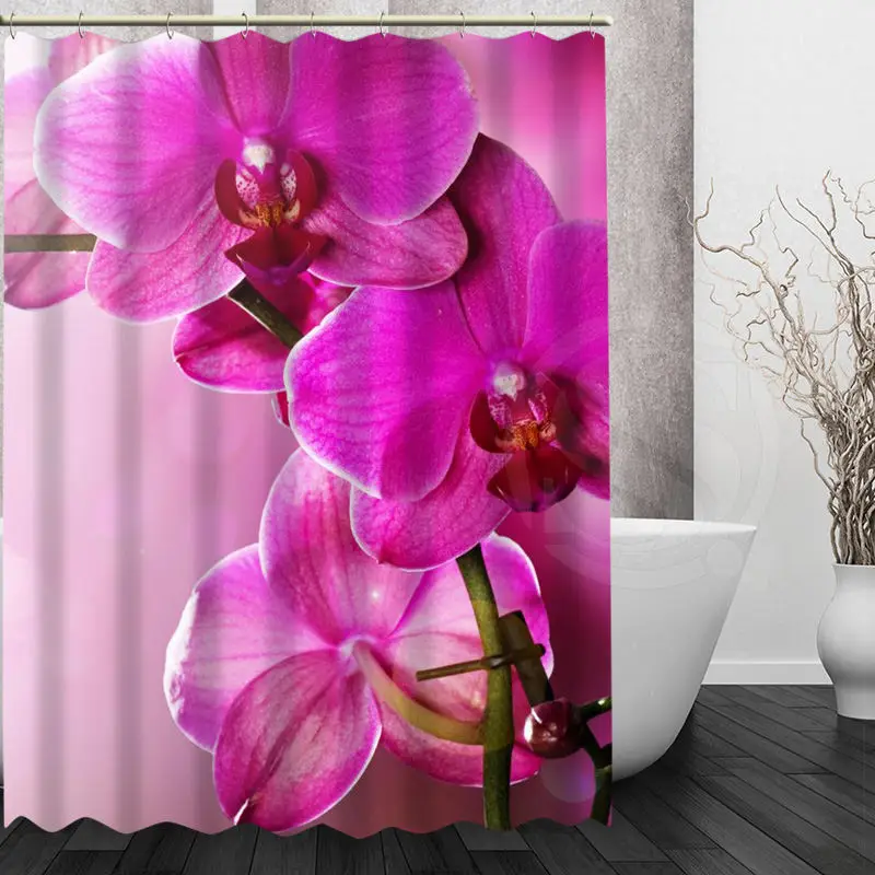 Пользовательские элегантный цветок орхидеи душ Шторы современной ванной