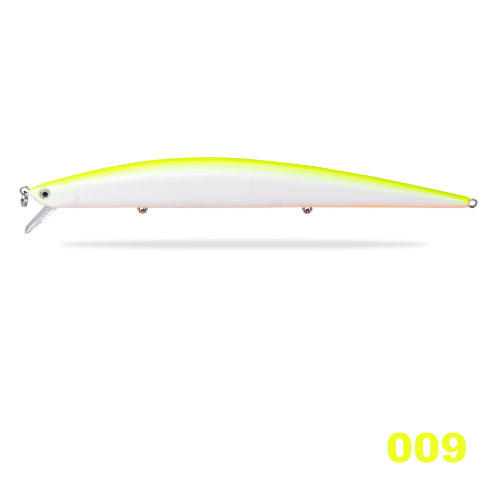 009 Hunthouse Tide Slim Minnow flyer175 плавающая жесткая приманка для рыбалки Морская рыбалка 175 мм 25 г 3D глаза ABS пластик для морской щуки - Цвет: 009