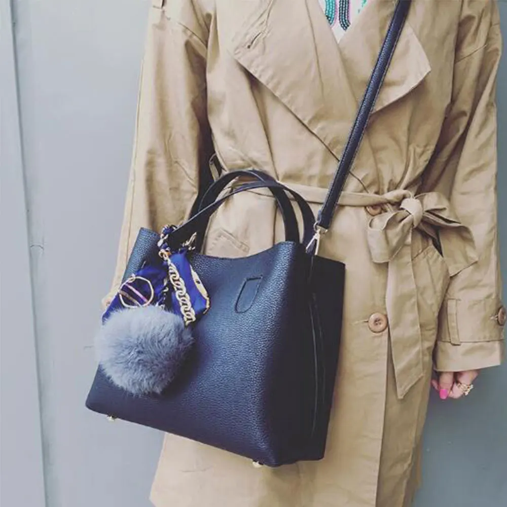 women bag fashion handbags pu leather hand 2 pcs female shoulder girls casual shopping A1478 | Багаж и сумки