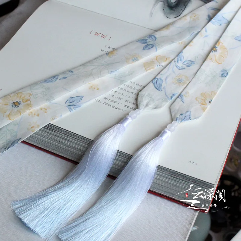 Blue hidden Головной убор повязка на голову китайский стиль Hanfu градиентная повязка для волос с кисточками древний стиль тиара аксессуары для волос - Цвет: Blue hidden