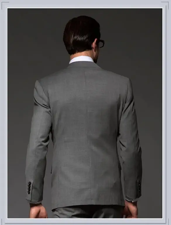 Two Buttons notch lapel Gray Custume Homme 4Pieces Terno Masculino(JacketPantVentTie) Groom Formal High Quality Noble Handsome | Свадьбы и