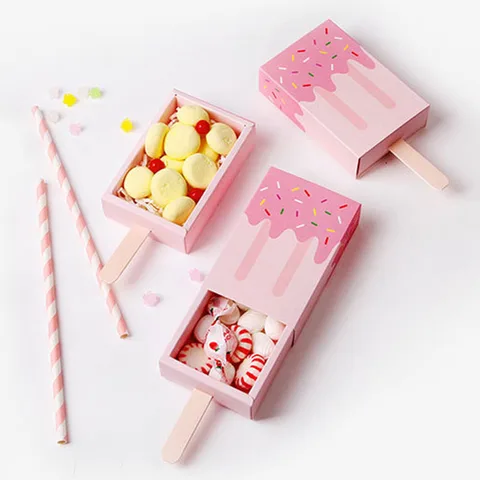30 шт., подарочные коробки в форме мороженого для детской вечеринки, дня рождения, конфетная коробка с мультяшным ящиком, Подарочная сумка для детской вечеринки