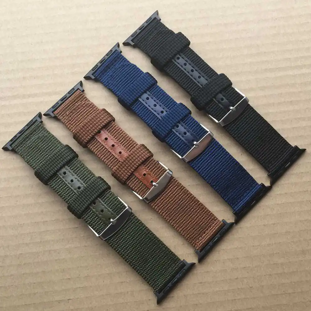 Нейлоновый ремешок для часов Apple hublo спортивный кожаный браслет серии 3/2/1 iwatch suunto