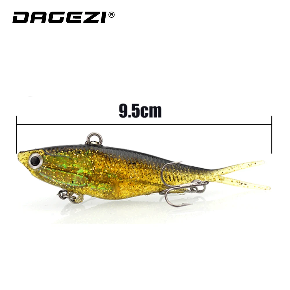 DAGEZI 4 шт./лот Мягкая приманка 9 5 см/20 г воблеры искусственная Силиконовые