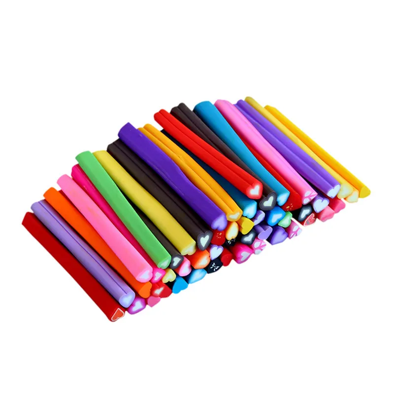 Новое поступление 50 шт. 3D глина фимо для дизайна ногтей трости стержни полимерные