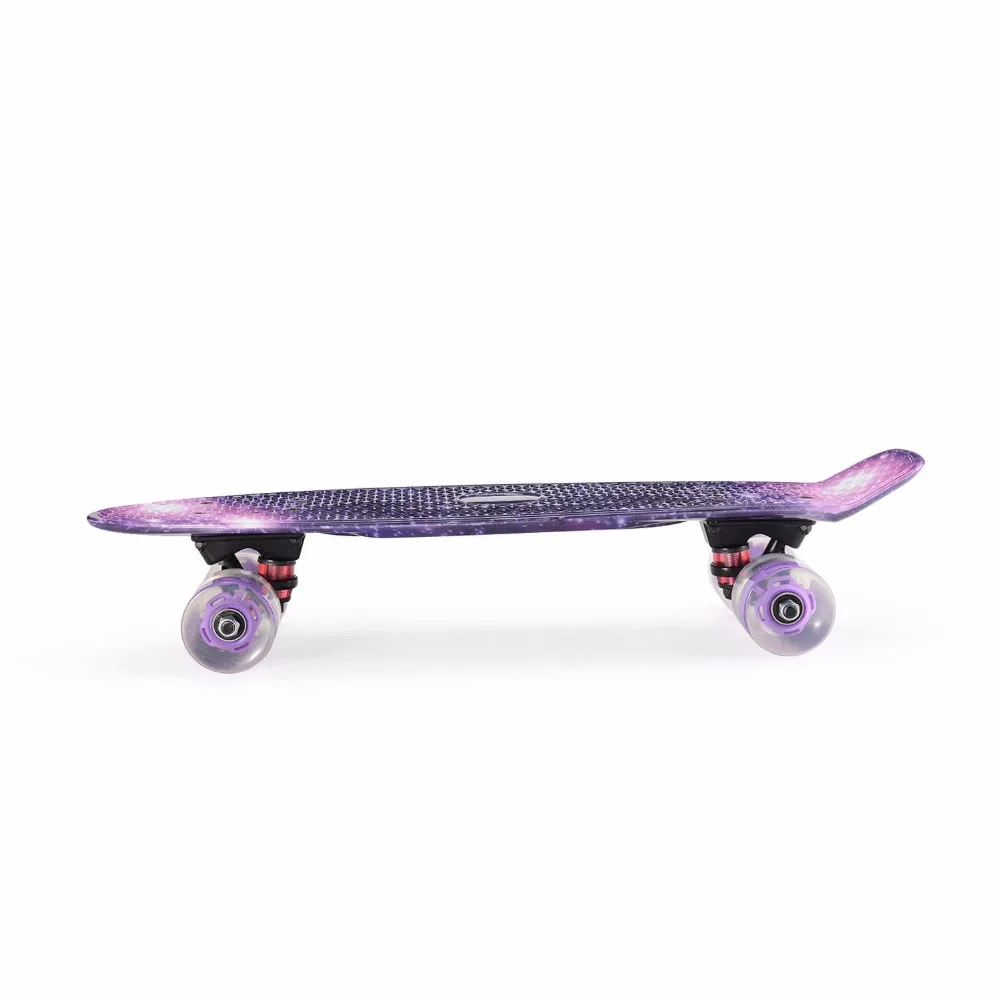 Пластиковый скейтборд Penny Board Mini Cruiser Board 2" X 6" Ретро лонгборд скейт длинная доска Графический Galaxy Фиолетовый Синий