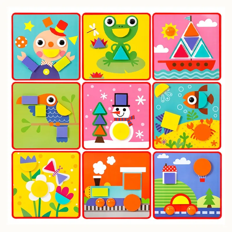 Детские Игрушки для раннего обучения мультфильм гриб ногти Пазлы Красочные DIY 3D