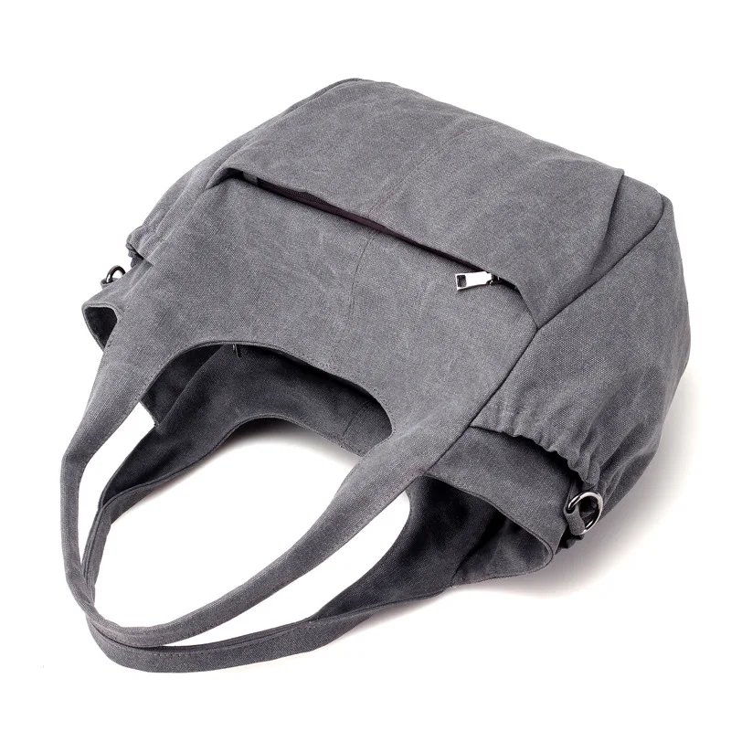 Женская складывающаяся Холщовая Сумка-тоут повседневная Сумка на плечо простая