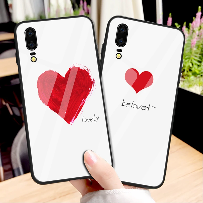 Модный чехол для телефона из закаленного стекла Huawei P20 Lite Pro Mate 20 10 Nova 3 3i Green Plant Heart