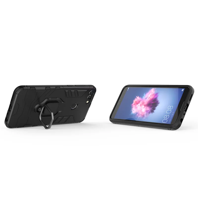 Huawei P Smart Magnetic Phone Case For Back Cover TPU+PC Bumper Enjoy 7s Ring Holder Capa | Мобильные телефоны и