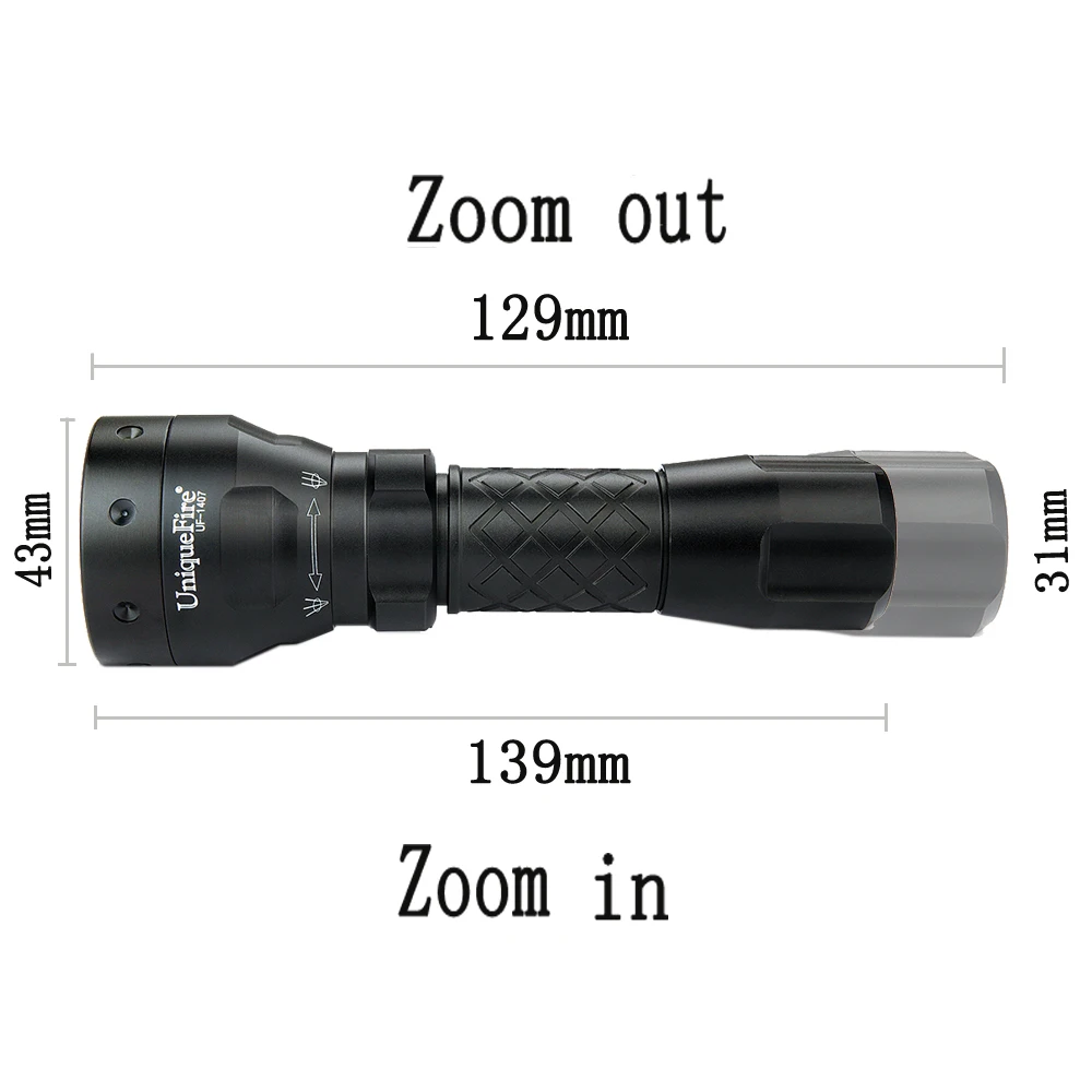 UniqueFire UF-1407 IR 940NM светодиодный фонарик T38 Тактический масштабируемый фонарик+ крысиный задний переключатель для ночного видения охоты с подсветкой