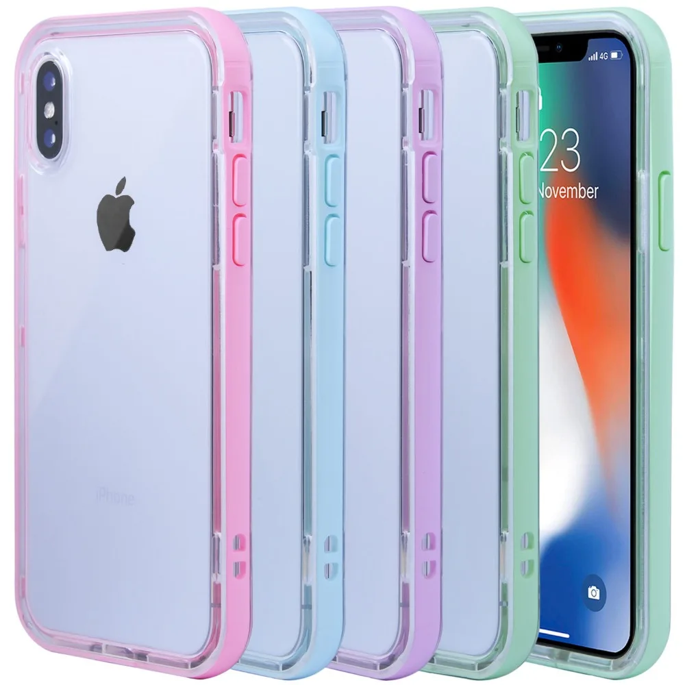Новый прозрачный чехол карамельного цвета для iPhoneX/6S/6p/7/8plus силиконовый комплект