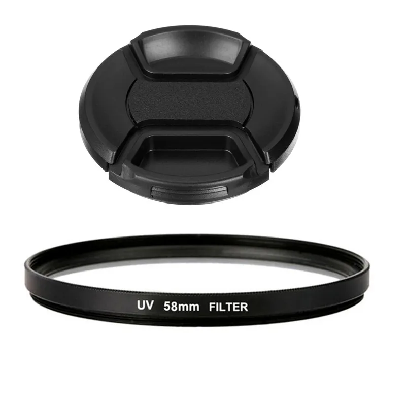 58 мм УФ фильтр + крышка объектива для Sony Nikon Canon EOS 400D 550D 500D 600D 1100D 450D 350D 70D 60D 700D 650D|58mm uv