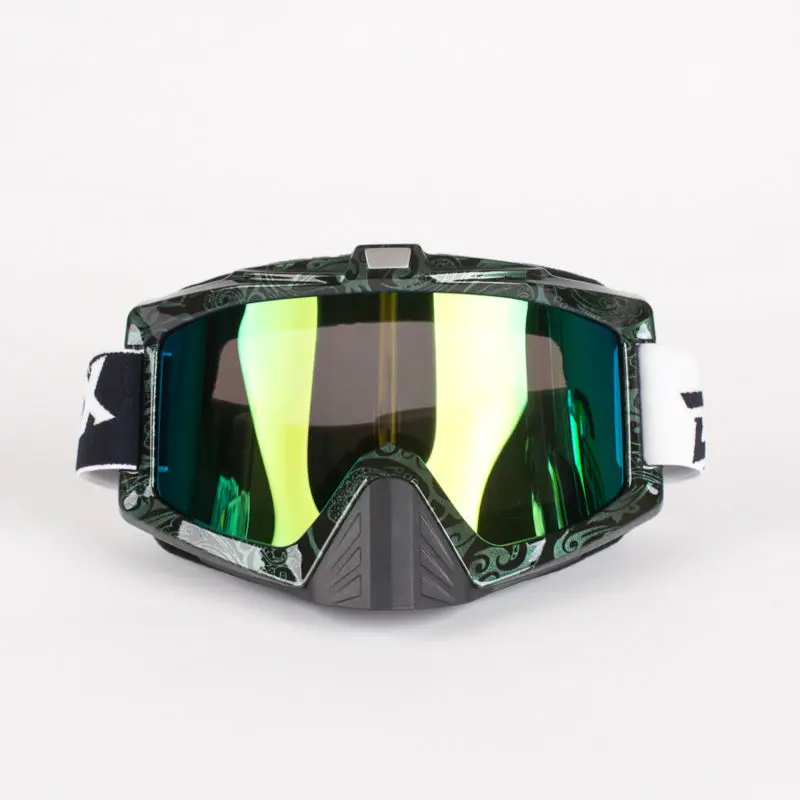 Темно зеленые черные полосатые мотоциклетные очки реальные велосипедные гибкие