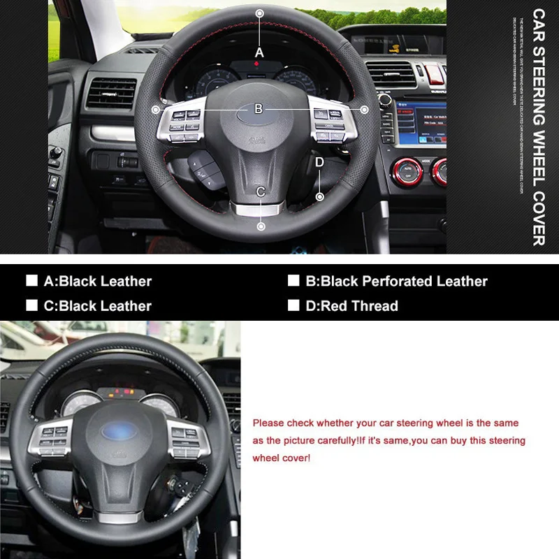 Чехол для руля DIY из искусственной кожи точно подходит Subaru Forester 13-15 Legacy 13-14 Outback XV |