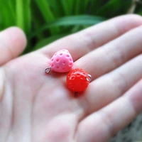 resin charms necklace strawberry pendant earring charms for diy decoration 20pcs
