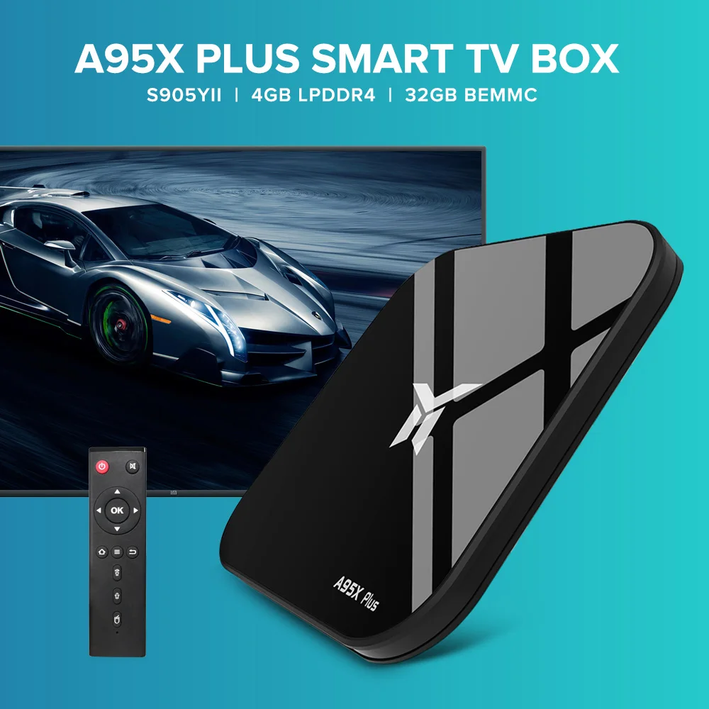 ТВ бокс A95X PLUS S905YII 4 K HD + 32 GB Android 8 1 Smart медиаплеер 64Bit BT4.2 2 4/5 GHz WiFi USB флэш накопитель