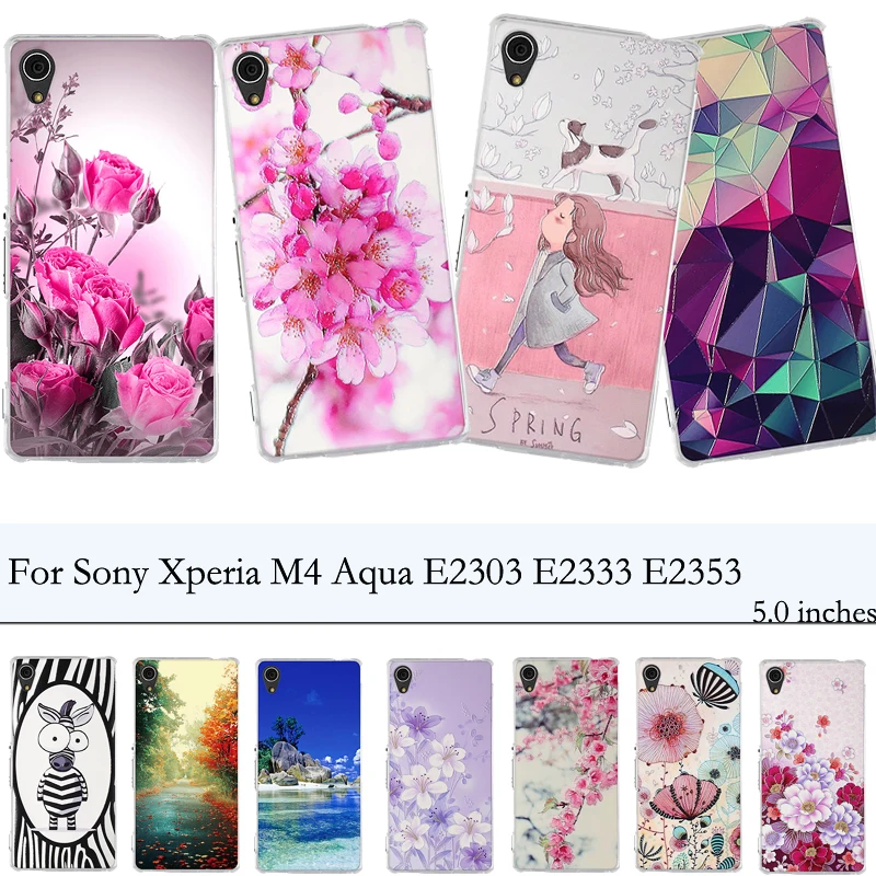 Мягкий чехол для телефона Sony Xperia M4 Aqua E2303 E2333 E2353 милый силиконовый мягкий из ТПУ