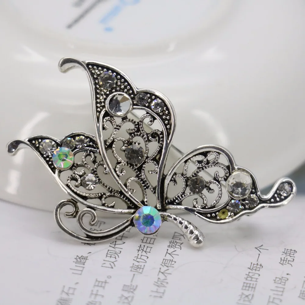 Блестящая Брошь Стразы Элегантные Броши свадебные стеклянные бусины цветок для