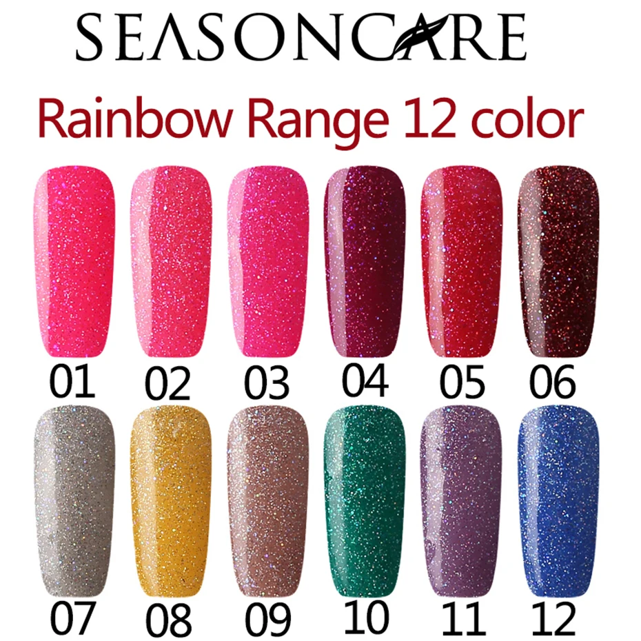 SEASONCARE Радуга цветовой Гаммы Красочные Лак Для Ногтей Гелем Led Gelpolish DIY Nail Art