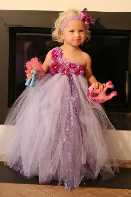 Длинное платье-пачка с перьями павлина для маленьких девочек детское Пышное