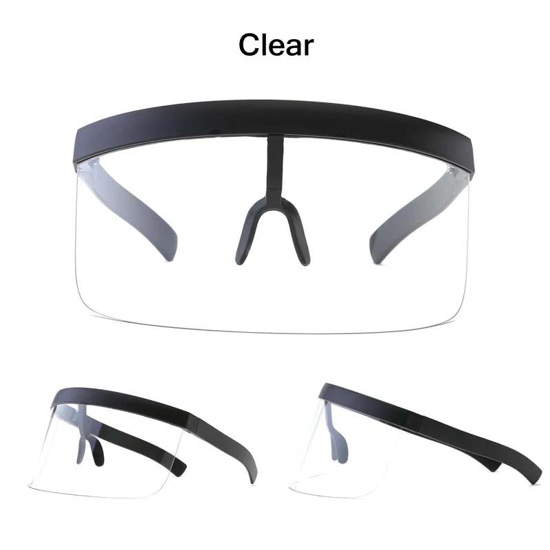 Clear Longkeperer, женские солнцезащитные очки с большим козырьком, мужские, UV400, плоский верх, одноцветные линзы, большой козырек, очки, Gafes 8025 - Цвет линз: Clear
