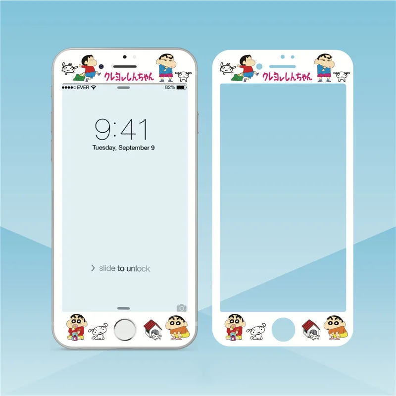 C Милое Защитное стекло для iPhone 8, 8 plus, 7, 7 plus, мультяшное закаленное стекло для iPhone 6, 6 S, 6 plus, 3D экран с мягкими краями, протектор - Цвет: C