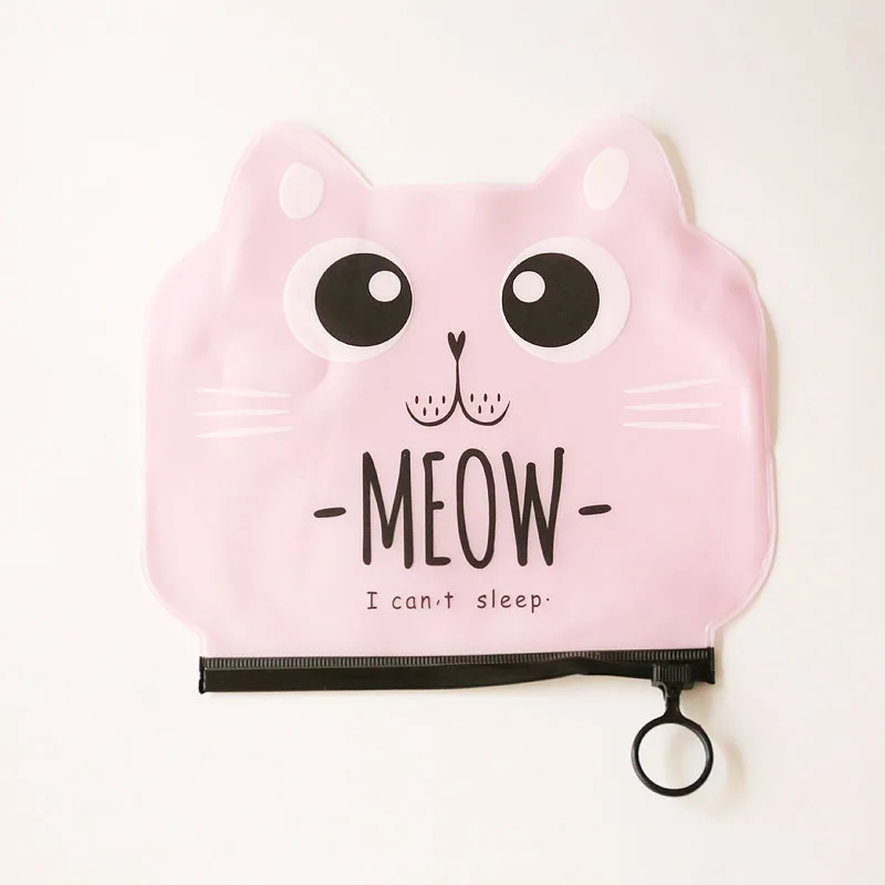 Pink cat UOSC конфеты кошелек в виде животного Женщины Прозрачная ПВХ-молния Изменить Кошельки мультфильм кошелек с котами карты сумка для денег сумка для детей подарок - Цвет: Pink cat