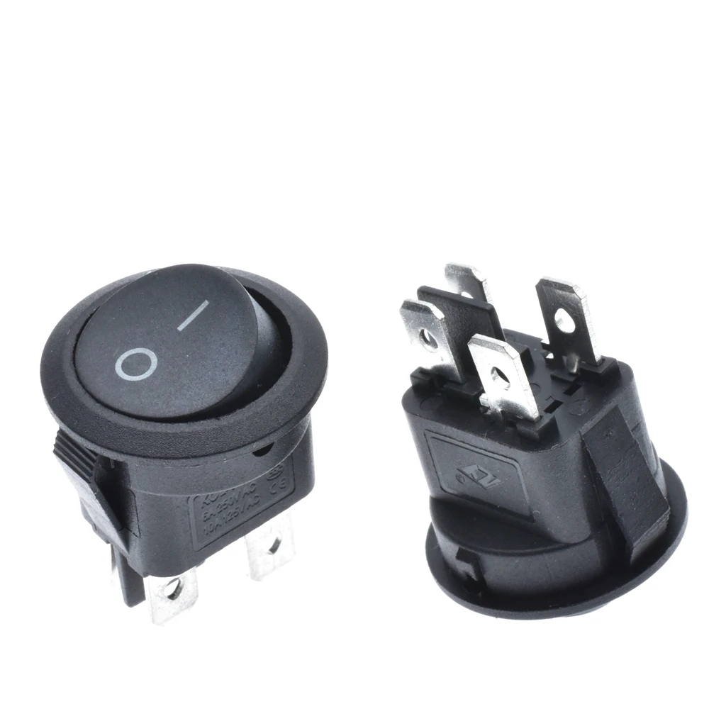 10 шт. 23 мм круглый черный 4 Pin 10A/125V 6A/250V AC 2 позиционный DPDT вкл. ВЫКЛ.|Выключатели| |