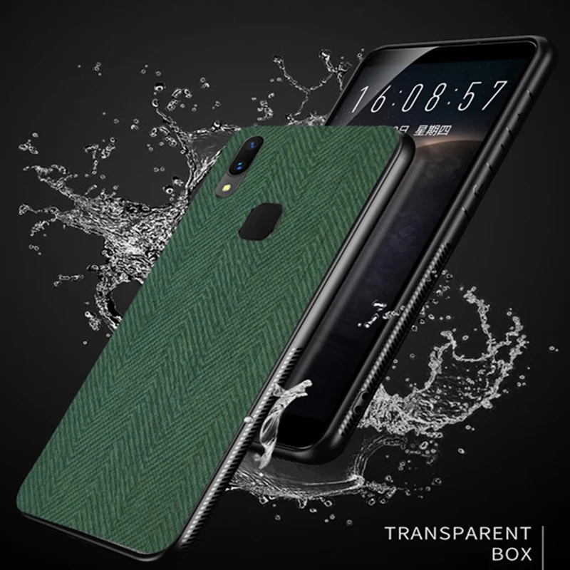 Чехол зеленого цвета для vivo Y83 pro тканевый кожаный чехол Y83pro чехлы телефонов vivoY83