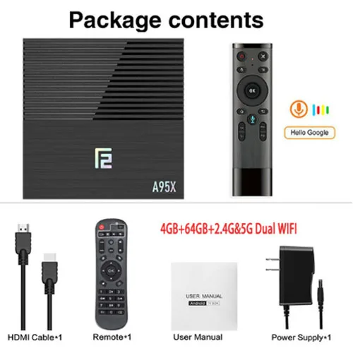 A95X F2 Android 9,0 ТВ приставка Amlogic S905X2 приставка 2,4 и 5G двойной Wifi Bluetooth 4,2 голосовой пульт дистанционного управления 4 Гб 64 Гб Смарт ТВ приставка - Цвет: 4GB 64GB 5G RCV11
