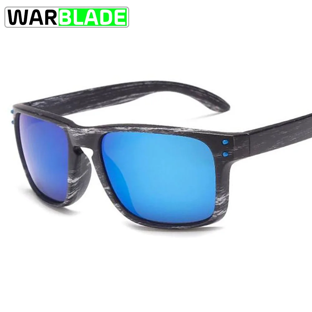 black blue Велосипед очки Пеший Туризм Рыбалка на велосипеде спортивные очки UV400 защитные очки Occiali Ciclismo Óculos WarBLade - Цвет: black blue