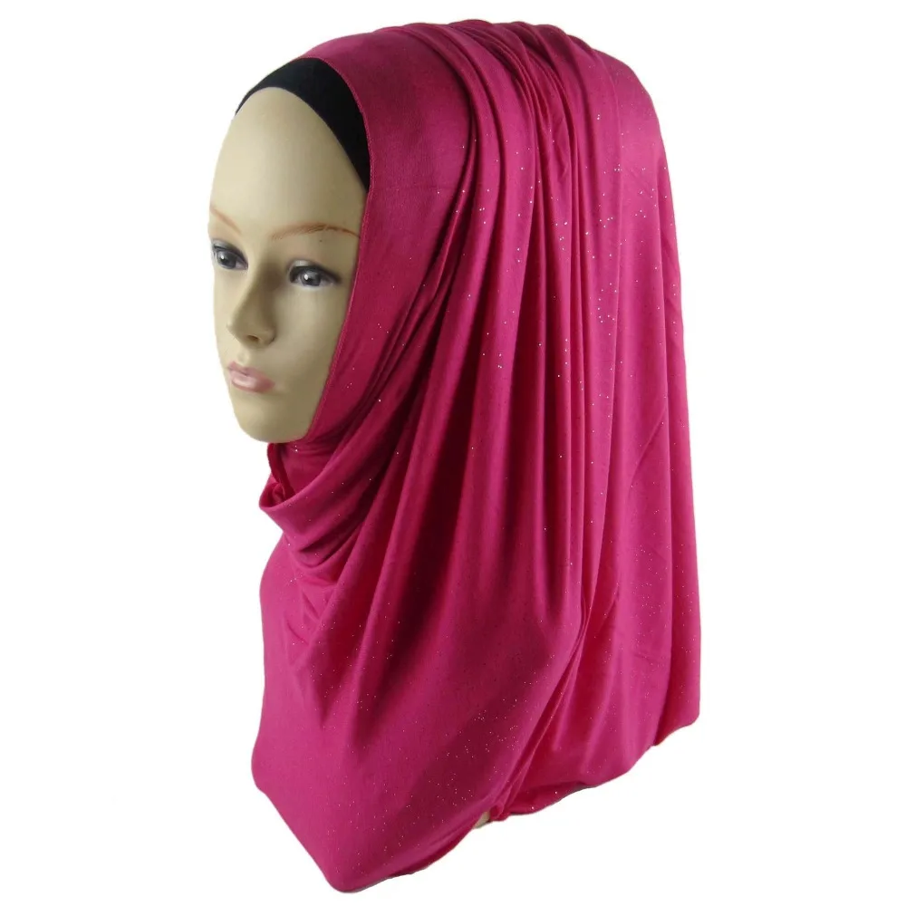 Один шт Новый Модный мусульманский свитер мерцающий Хиджаб Женский Блестящий