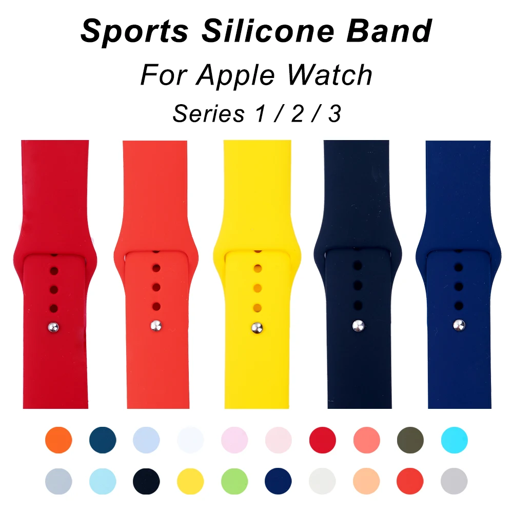 UEBN Sports silicone Strap Band for Apple watch 38mm 42mm Replace Bracelet watchband iWatch Series 1/2/3 bands | Наручные часы