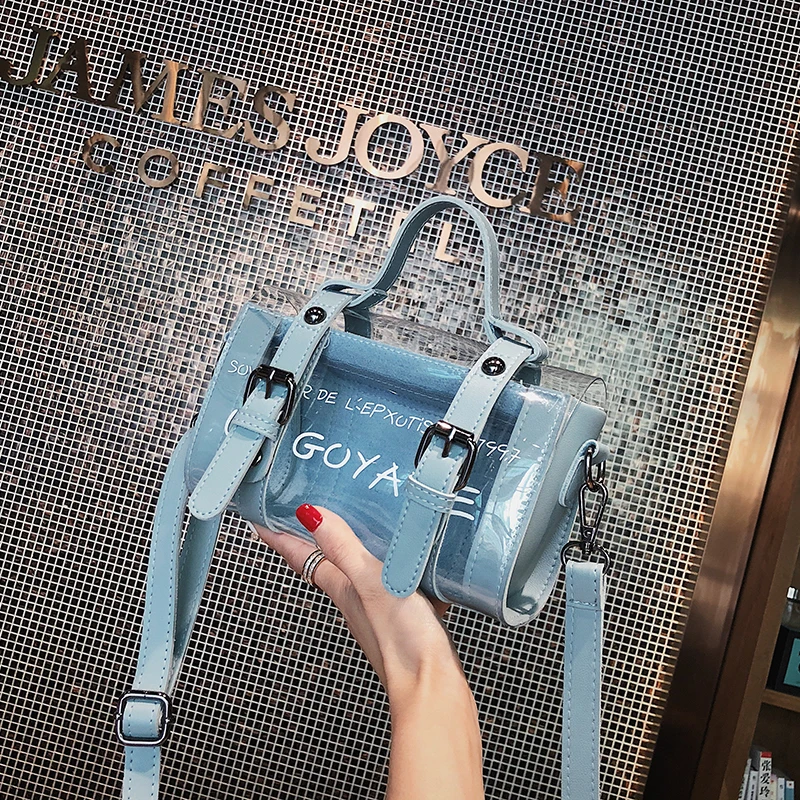Британская модная прозрачная женская сумка 2018 летняя новая Портативная Boston с