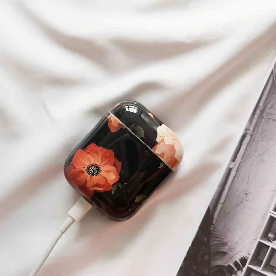 Для Apple AirPods чехол Цветочный узор Bluetooth беспроводные наушники для Airpods 1/2 зарядная