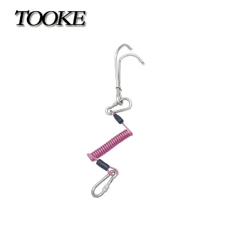 TG752-Pink Крючок для дайвинга, двойной рифовый крюк с спиральной катушкой, ремешок из нержавеющей стали для ныряния под водой - Цвет: TG752-Pink