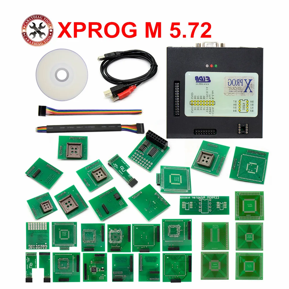 Горячая XPROG M V5.72 ЭБУ чип программист Тюнинг инструмент с полным Адаптеры в