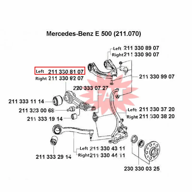 Передняя ось нижний левый рычаг управления и шаровой шарнир для Mercedes E Class W211 W212 T