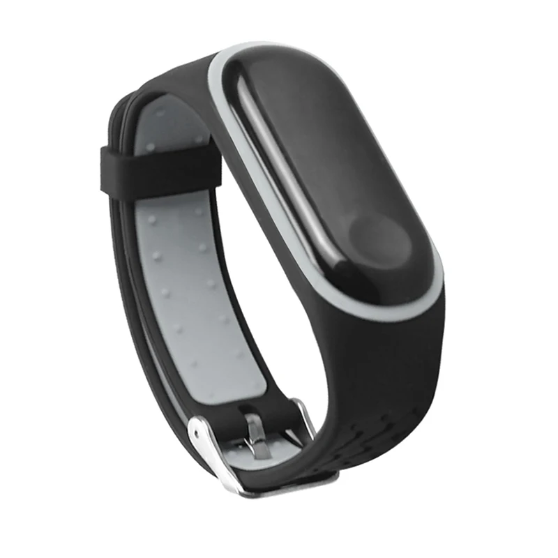 BOORUI силиконовый двойной цвет спортивный Miband 3 ремешок анти-потеря замена ремешок для xiaomi miband 3 с модной пряжкой