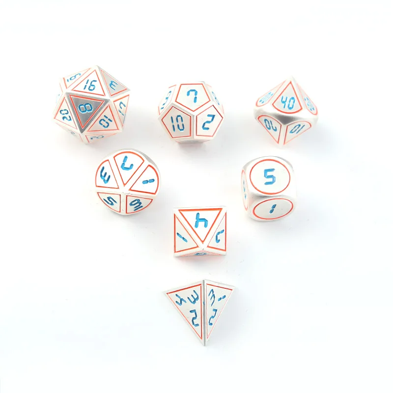Rpg Metalen Dobbelstenen Dnd многогранные наборы Подземелья и Драконы Tafel игры Dados Digitale zinklegging 7